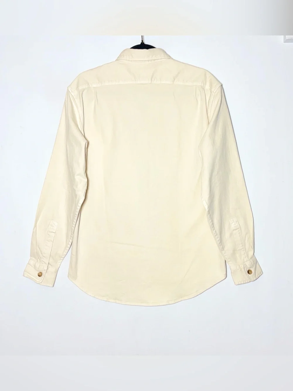 NWT J. Crew Garment-Dyed Twill Button-Down Overshirt in Natural, Small.